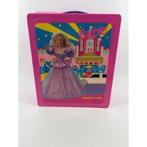 Vintage 1992 Barbie Fashion Trunk Pink Vinyl Doll Carrying Case Tara Toy